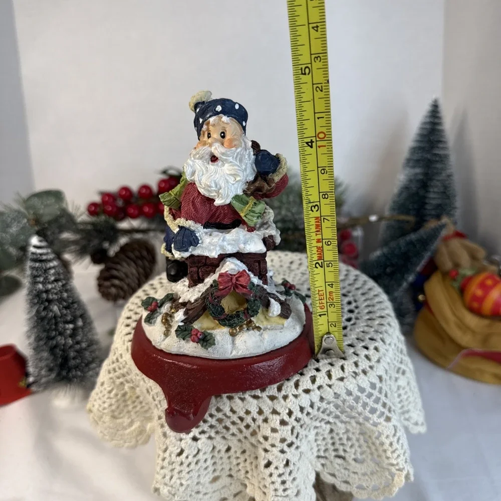 Cast Iron Base Santa with Bag of Toys Chimney Christmas Stocking Hanger Holder